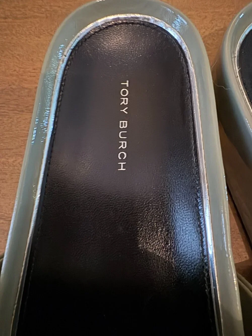NWOT (Other) Tory Burch Patos Platform Slide Sandals in Jade/Silver. Size 8.5